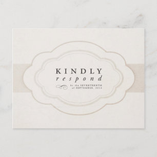 Postal De Invitación Vintage Charm Cream & Ivory Wedding RSVP