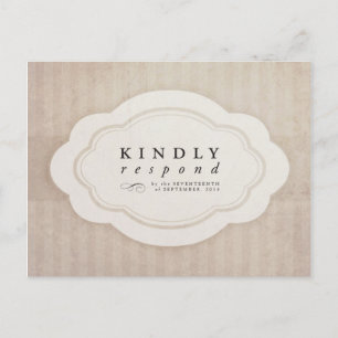 Postal De Invitación Vintage Charm Cream Wedding RSVP