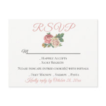 Vintage Floral Rosa Rosa Rosa RSVP Flower Wedding