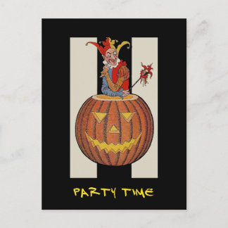 Postal De Invitación Vintage Halloween Party Invitado Con Sangriento Te