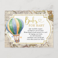 Vintage Map Air Balloon Baby Shower Books para beb