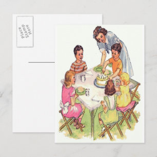 Postal De Invitación Vintage Outdoor Birday Party