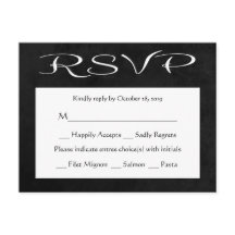 Vintage RSVP Chalkboard negro y blanco (Comida)