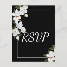 Postal De Invitación Vintage White Rose RSVP