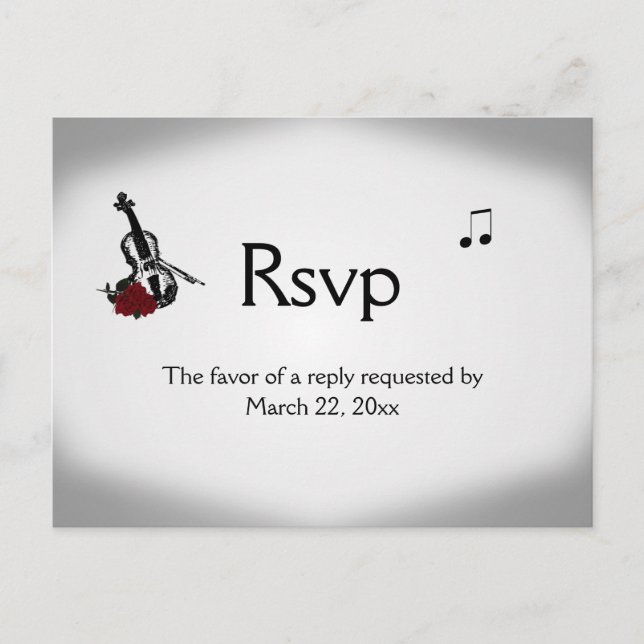Postal De Invitación Violin Music RSVP Dinner Chotions (Anverso)