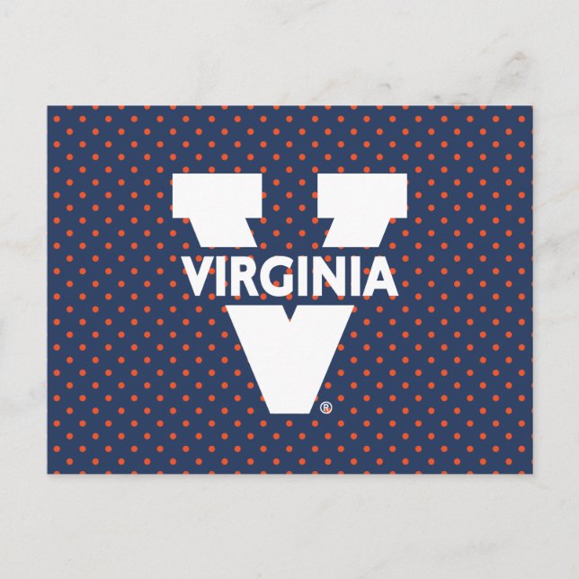 Postal De Invitación Virginia Cavaliers Polka Dots (Anverso)