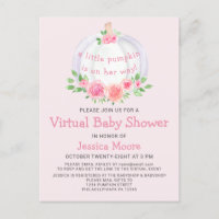 Postal de invitación virtual Baby Shower de calaba