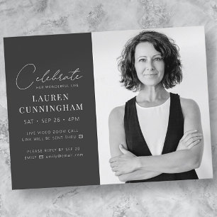 Postal De Invitación Virtual Celebra Su Vida Moderna Foto Simple
