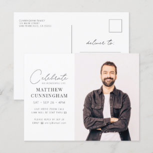 Postal De Invitación Virtual celebra su vida moderna y simple foto