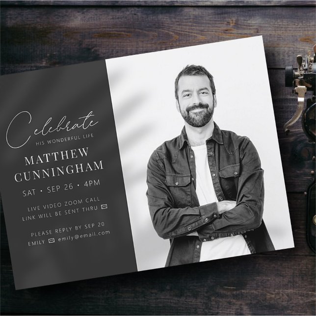 Postal De Invitación Virtual celebra su vida moderna y simple foto (Subido por el creador)