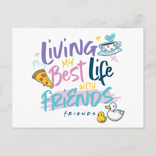 Postal De Invitación Viviendo mi mejor vida con amigos™ (Anverso)
