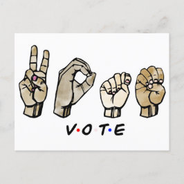 Postal De Invitación Vote ASL