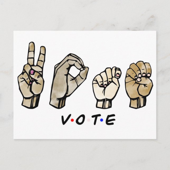 Postal De Invitación Vote ASL (Anverso)