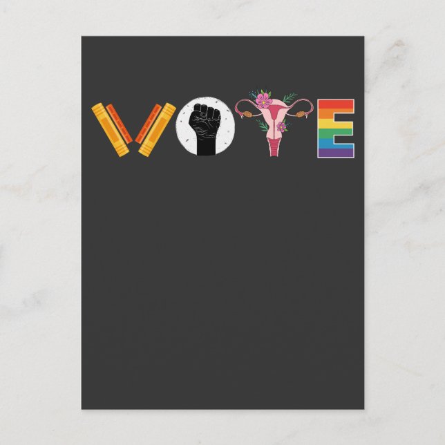 Postal De Invitación VOTOS Libros Uterus Apoyo LGBT (Anverso)