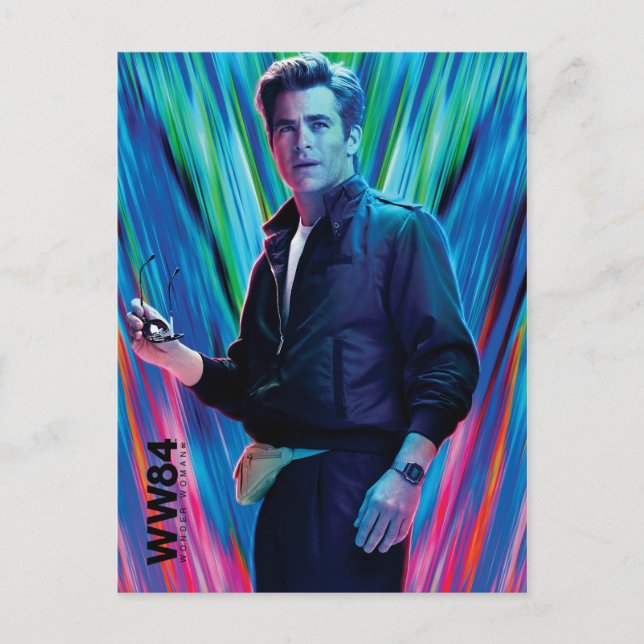 Postal De Invitación W84 | Steve Trevor Kaleidoscope azul-verde (Anverso)