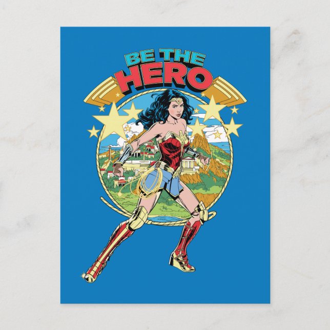Postal De Invitación W84 | Themyscira Wonoman Retro Comic Art (Anverso)