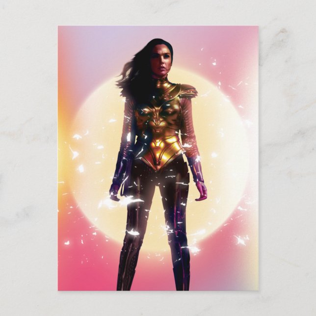 Postal De Invitación W84 | Wonwoman Gold Armor Lo Fi Sparks Foto (Anverso)
