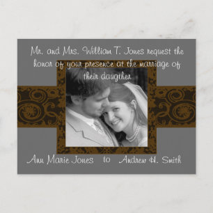 Postal De Invitación Warm Earthy Hues Golden Yellow Gray Black Boda