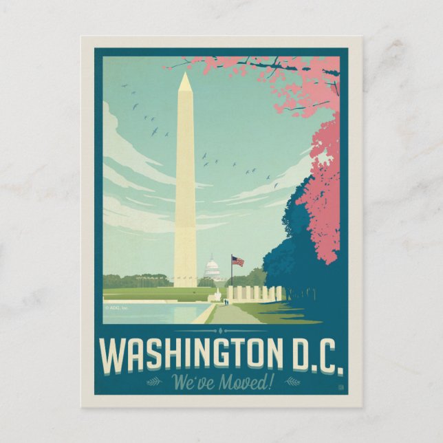Postal De Invitación Washington, D.C. | Nos hemos mudado (Anverso)
