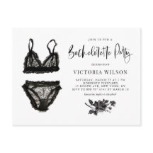 Watercolor Black Lace Lingerie Bachelorette Party