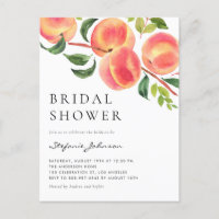 Watercolor Peaches Verano Ducha de novias