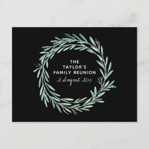 Postal De Invitación Watercolor Wreath Family Reunion BBQ Picnic