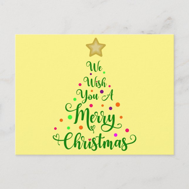 Postal De Invitación we wish you a merry Christmas (Anverso)