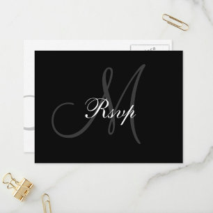 Postal De Invitación Wedding Monogram RSVP Postcard