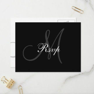 Postal De Invitación Wedding Monogram RSVP Postcard