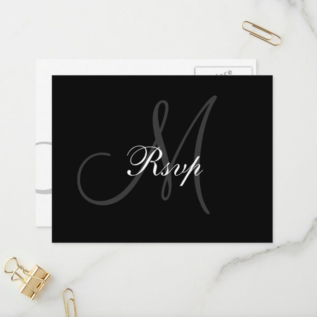 Postal De Invitación Wedding Monogram RSVP Postcard (Subido por el creador)