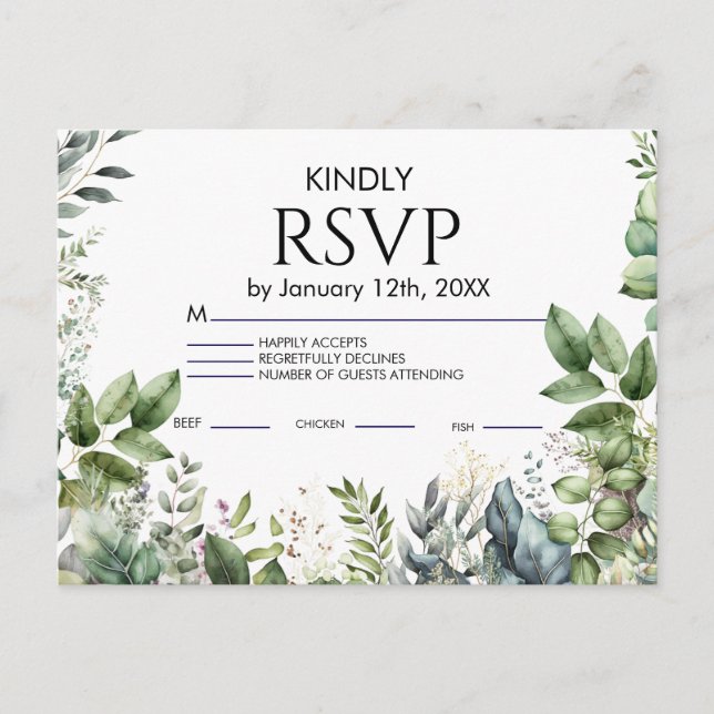 Postal De Invitación  Wedding RSVP Card (Anverso)