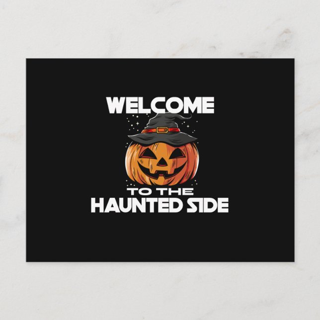 Postal De Invitación Welcome To The Haunted Side Invitation Card (Anverso)