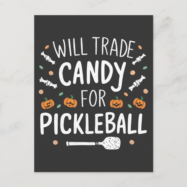 Postal De Invitación Will Trade Candy For Pickleball Spooky Halloween (Anverso)