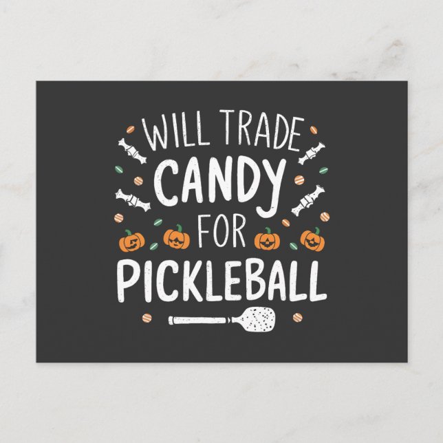 Postal De Invitación Will Trade Candy For Pickleball Spooky Halloween (Anverso)