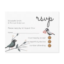 Woodland Love Birds Wedds RSVP Return Budget
