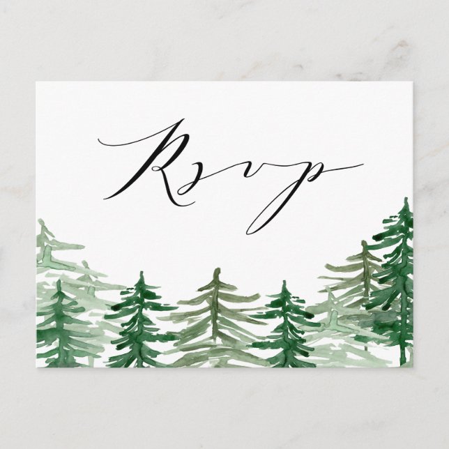 Postal De Invitación Woodland RSVP (Anverso)
