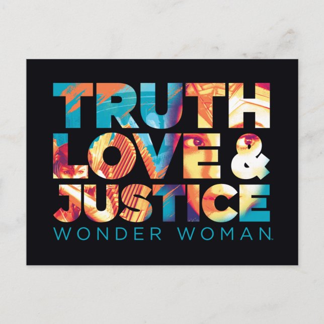 Postal De Invitación WW84 | Truth Love & Justice Wonder Woman Cutout (Anverso)