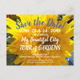Postal De Invitación Yellow Sunflower Photo Garden Tour Save the Date