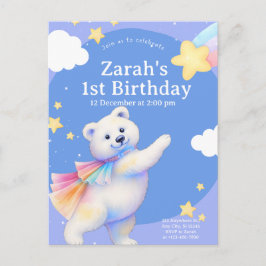 Postal De Invitación Zarah the Dancing Polar Bear Invitation