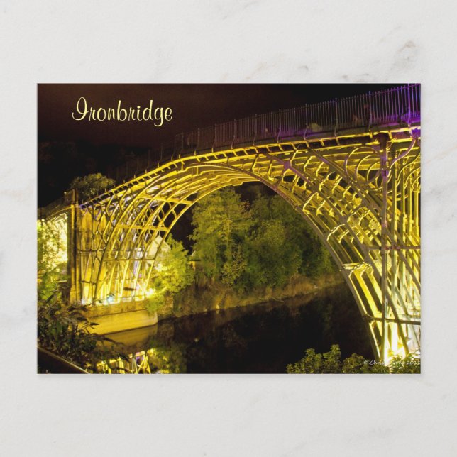 Postal de Ironbridge en luces (Anverso)