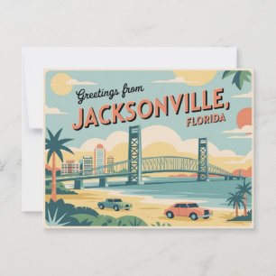 Postal de Jacksonville de Vintage   Saludos desde