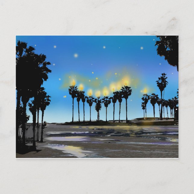 Postal de Jánuca de la playa de California (Anverso)