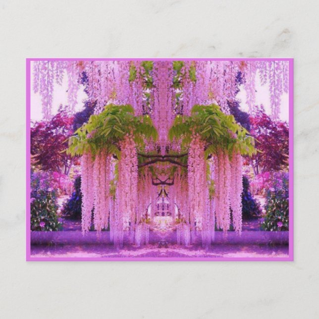 Postal de jardín japonés púrpura (Anverso)