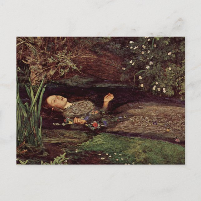 Postal de John Everett Millais Ophelia (Anverso)