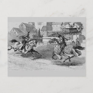 Postal de Jousting de Caballeros Medievales