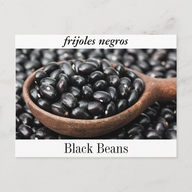 Postal de judías negras, o "Frijoles Negros". (Anverso)