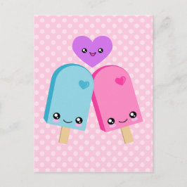 Postal de Kawaii Bonito Popsicles BFF