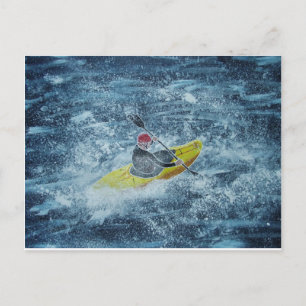Postal de kayak de aguas blancas