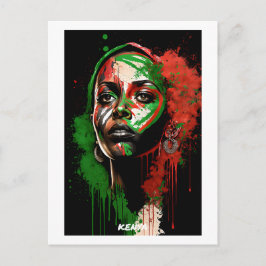 Postal de Kenia - Retrato artístico - Mundo de las
