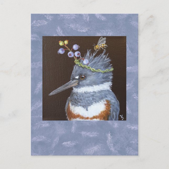 postal de kingfisher (arándanos de Maine) (Anverso)